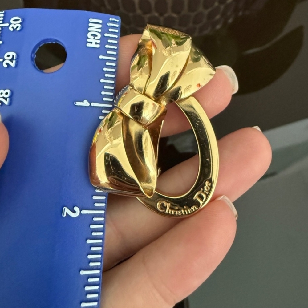 Dior Gold Ribbon Earrings - Picture 2 of 4